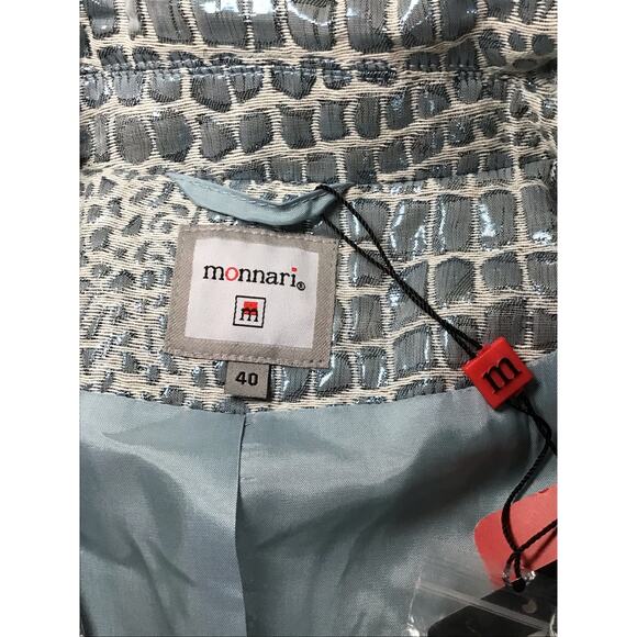 Monnari Cropped Brocade Bolero Evening Jacket Sz.40 Silver Glam Luxury Boho chic - Picture 10 of 12